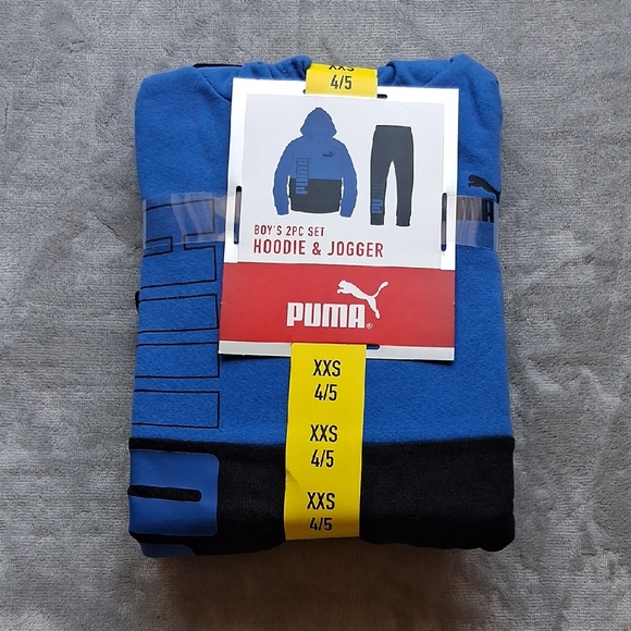 Puma Boys' Blue and Black Hoodie & Jogger Set - Picture 1 of 2